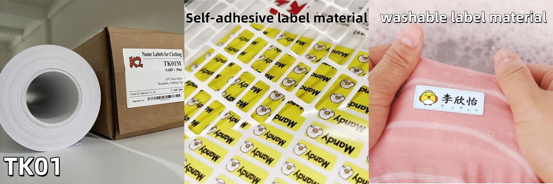 Autocolante cu nume pentru material